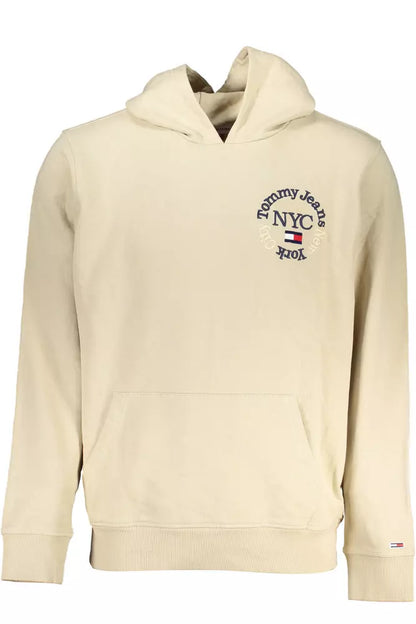 Sudadera con capucha cepillada en beige y bordado de Tommy Hilfiger