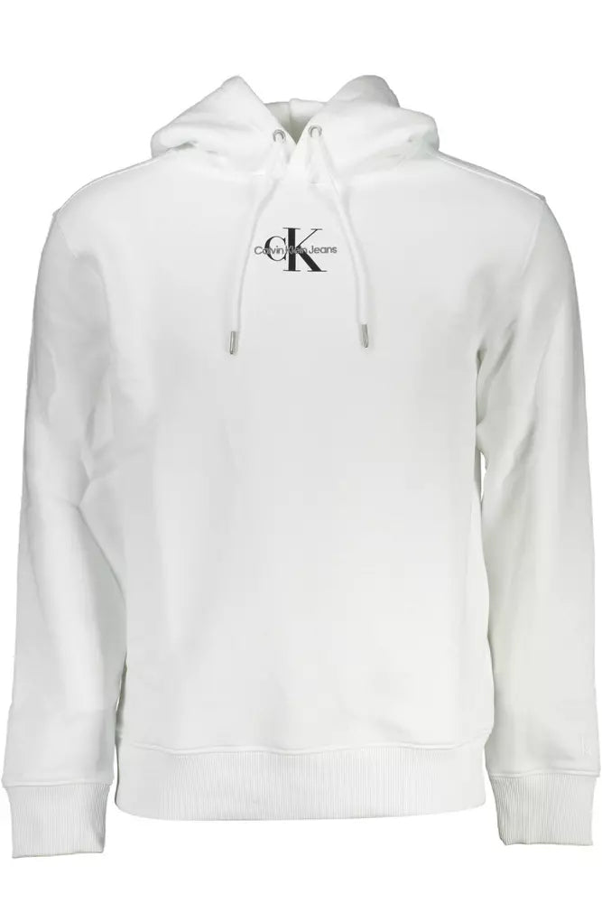 Sudadera con capucha blanca elegante de Calvin Klein con bordado del logotipo