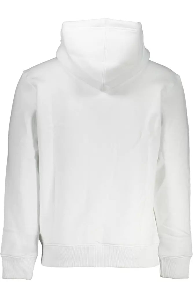 Sudadera con capucha blanca elegante de Calvin Klein con bordado del logotipo