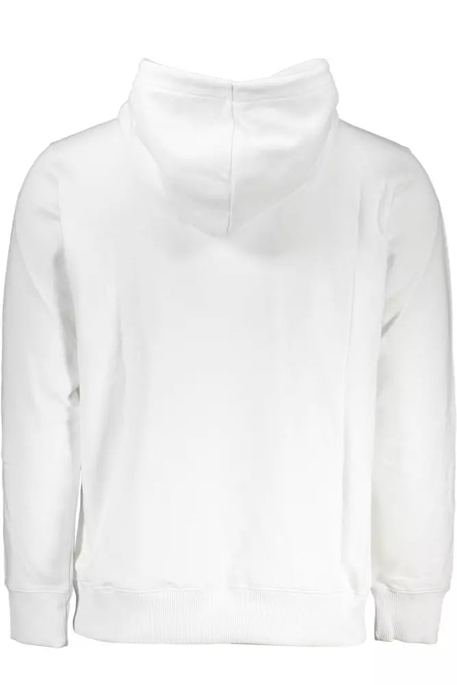 Sudadera con capucha blanca bordada y logotipo de Calvin Klein