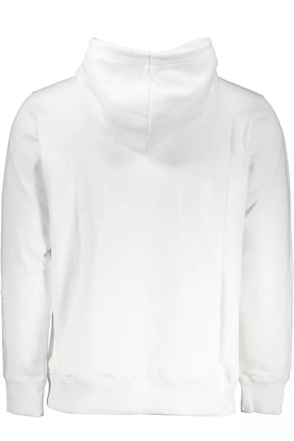 Sudadera con capucha blanca bordada y logotipo de Calvin Klein