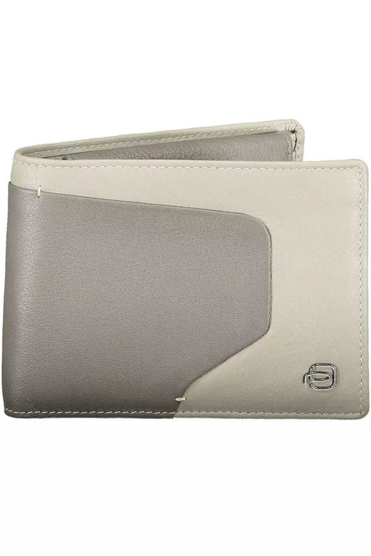 Cartera de piel plegable elegante de Piquadro con bloqueo RFID