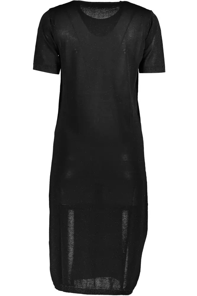 Vestido de manga corta con bordados elegantes en color negro de Cavalli Class