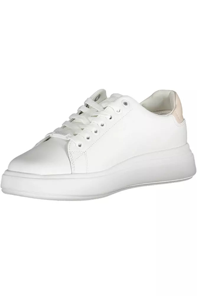 Zapatillas blancas con cordones y detalle de logotipo de Calvin Klein Chic