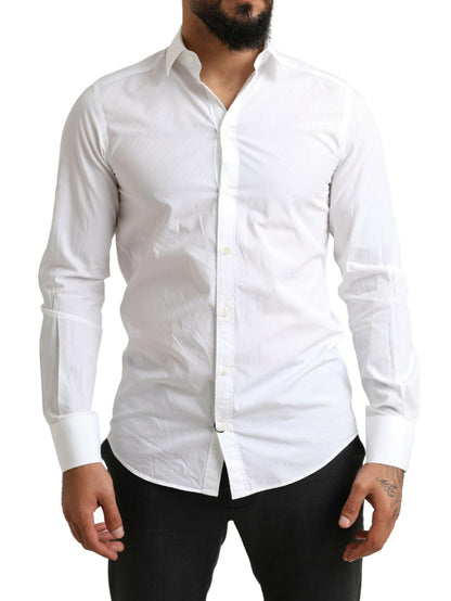 Camisa de vestir elegante de algodón blanco tipo martini de Dolce &amp; Gabbana