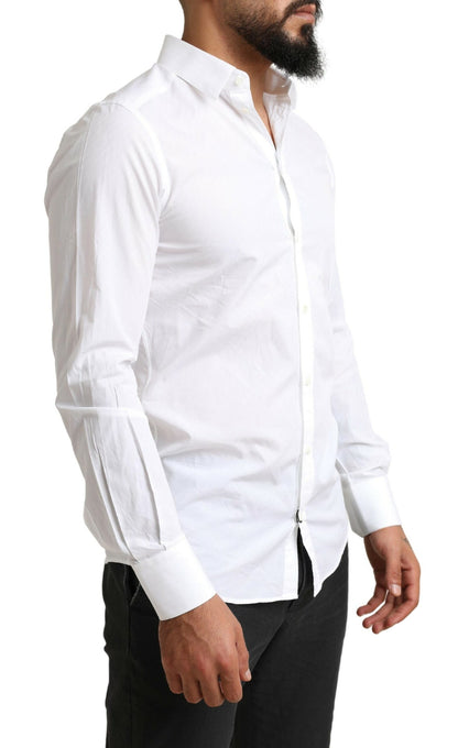 Camisa de vestir elegante de algodón blanco tipo martini de Dolce &amp; Gabbana