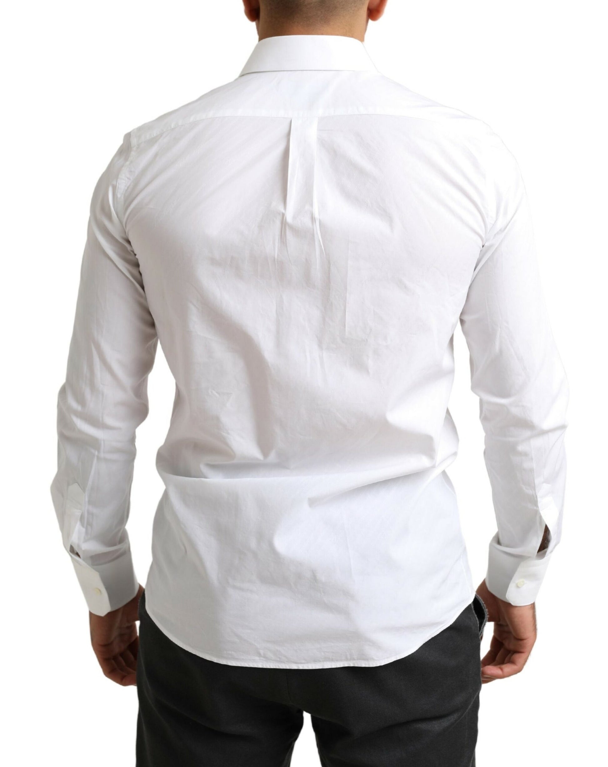 Camisa de vestir elegante de algodón blanco tipo martini de Dolce &amp; Gabbana