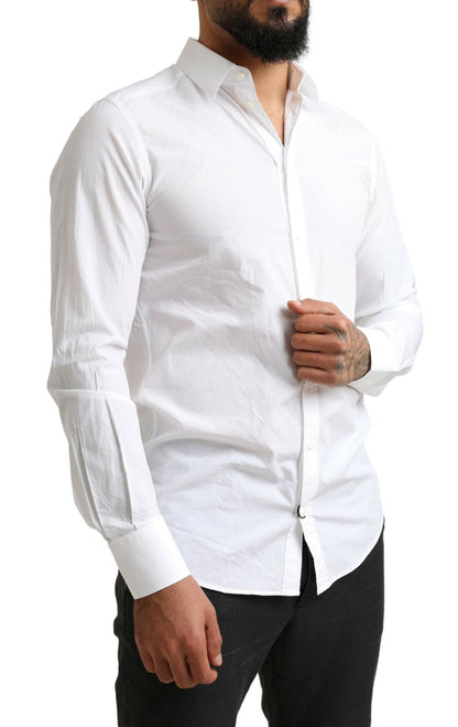 Camisa de vestir elegante de algodón blanco tipo martini de Dolce &amp; Gabbana