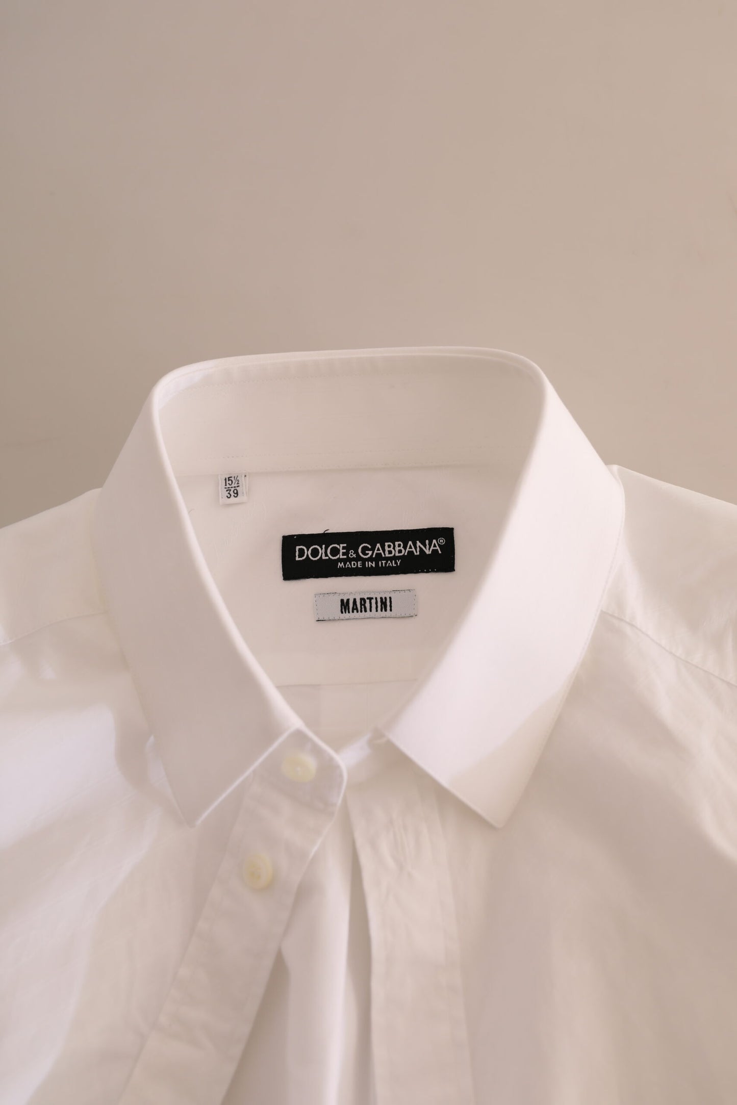 Camisa de vestir elegante de algodón blanco tipo martini de Dolce &amp; Gabbana