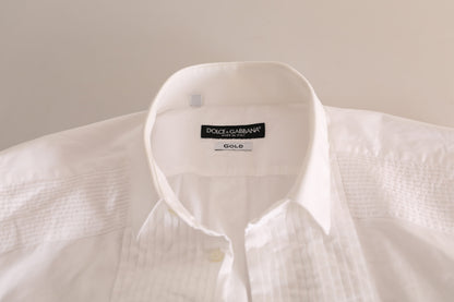 Camisa de vestir elegante de algodón de corte entallado en color blanco de Dolce &amp; Gabbana