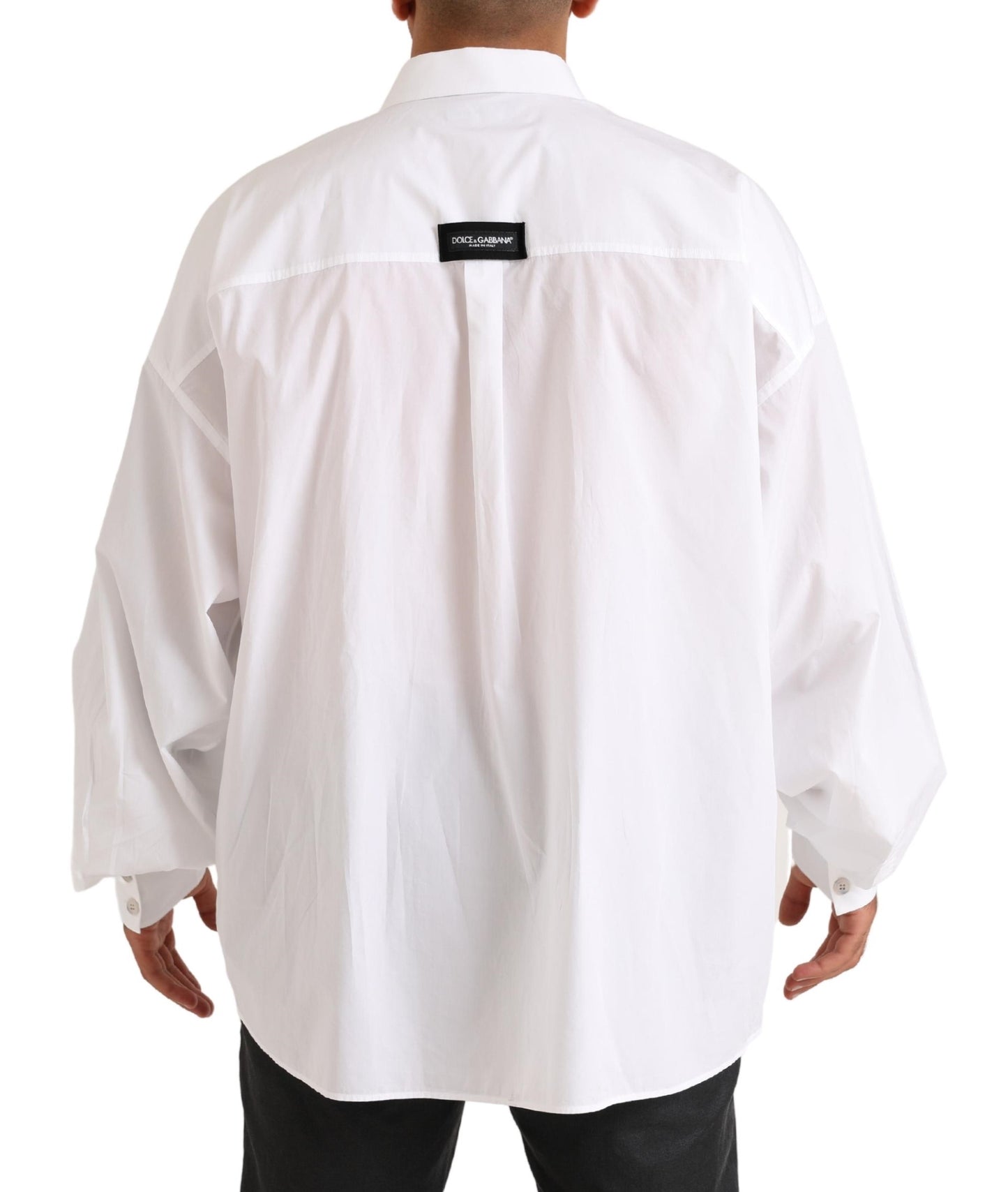 Camisa formal elegante de algodón blanca de Dolce &amp; Gabbana