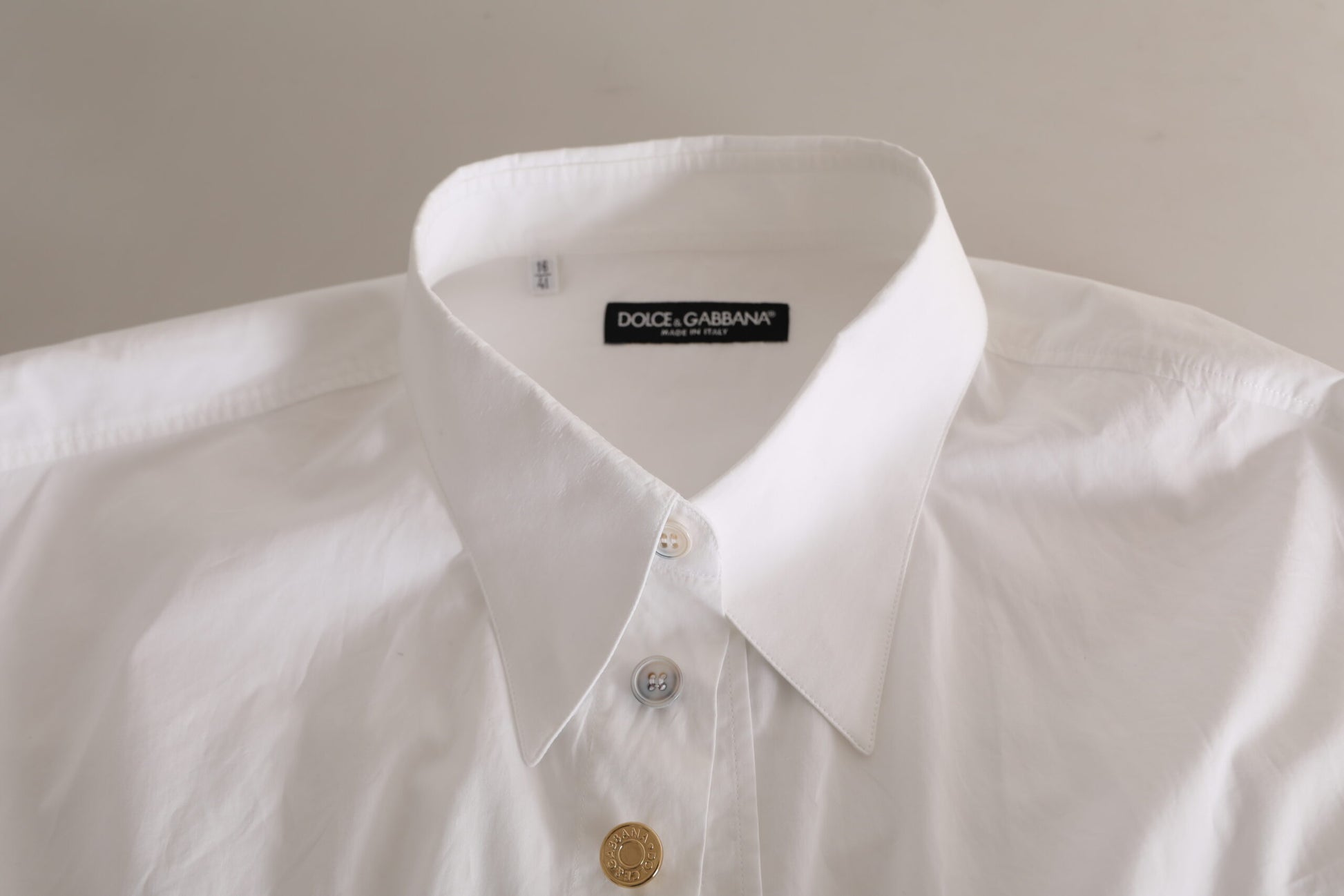 Camisa formal elegante de algodón blanca de Dolce &amp; Gabbana