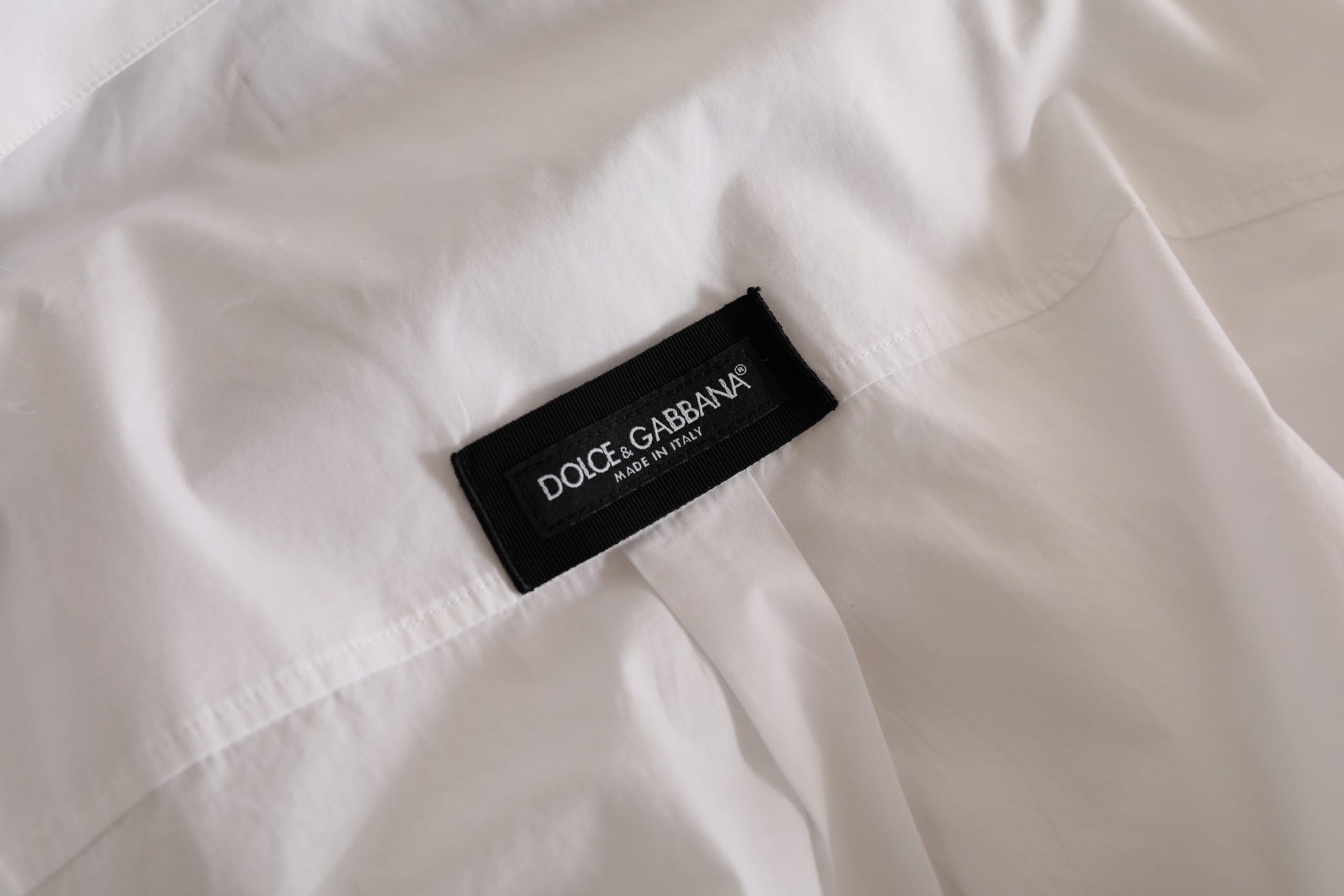 Camisa formal elegante de algodón blanca de Dolce &amp; Gabbana