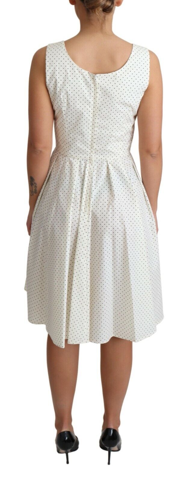 Vestido elegante sin mangas con lunares y corte en A de Dolce &amp; Gabbana