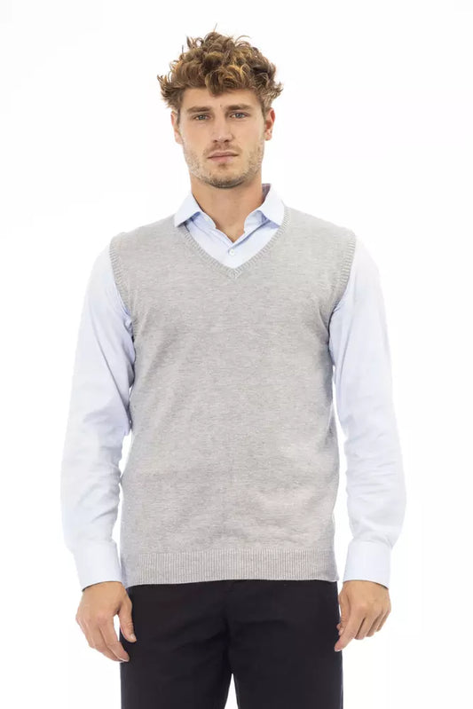 Chaleco de viscosa gris Alpha Studio para hombre