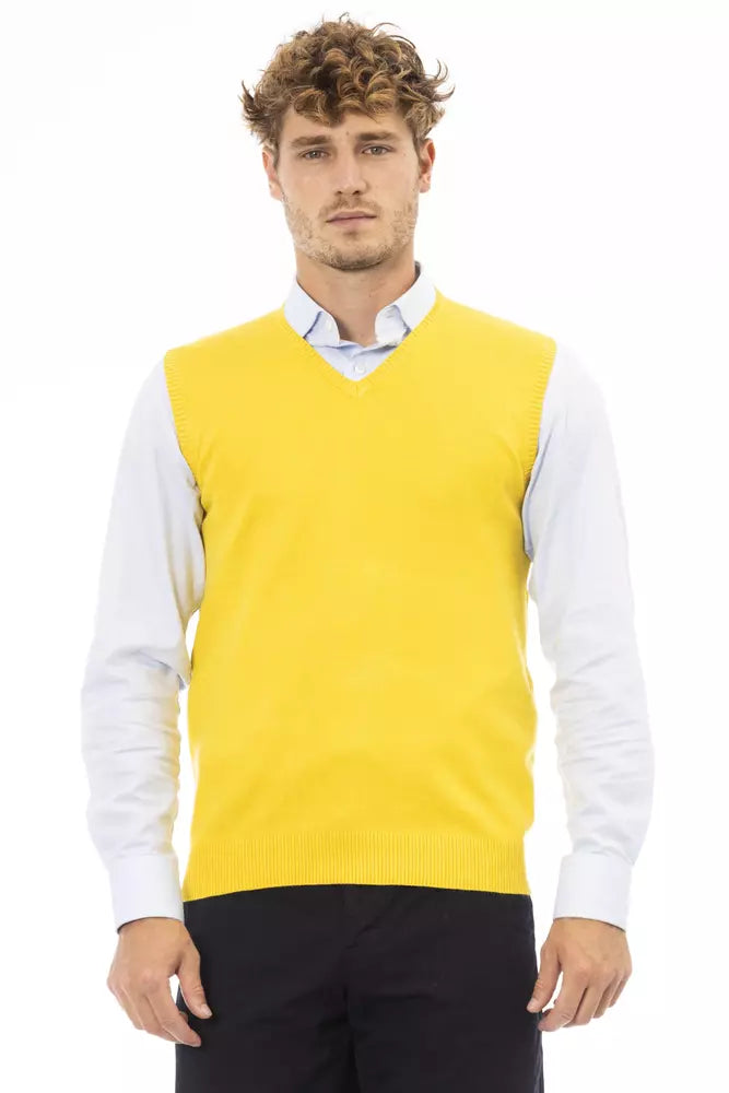 Chaleco de viscosa amarillo para hombre de Alpha Studio