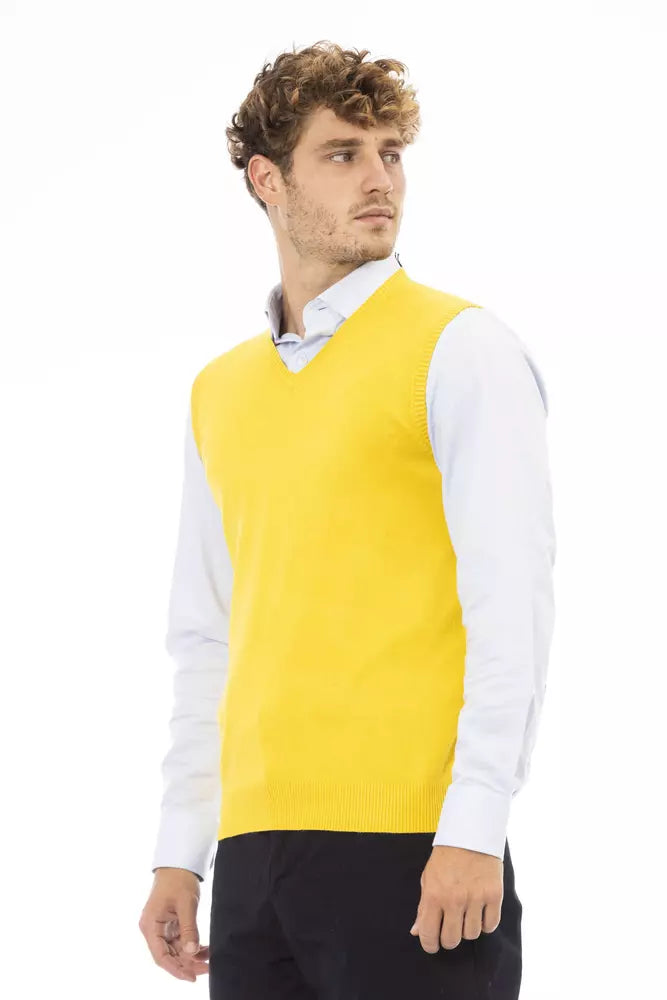 Chaleco de viscosa amarillo para hombre de Alpha Studio