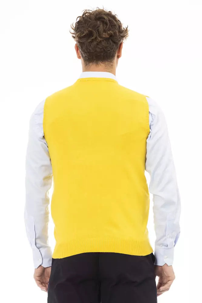 Chaleco de viscosa amarillo para hombre de Alpha Studio