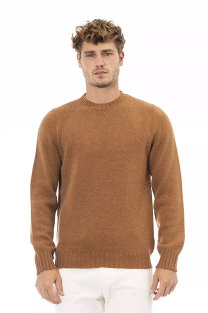 Suéter de hombre de piel de alpaca beige Alpha Studio