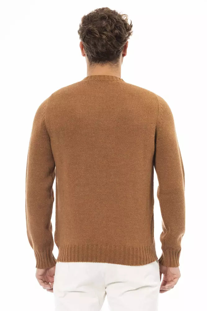 Suéter de hombre de piel de alpaca beige Alpha Studio