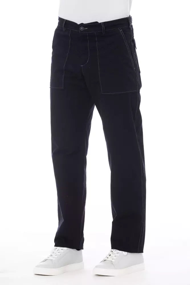 Pantalón de algodón azul Alpha Studio para hombre