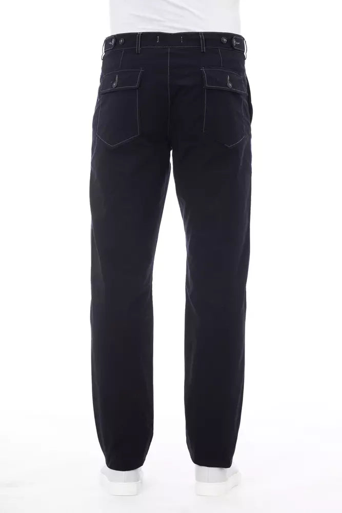 Pantalón de algodón azul Alpha Studio para hombre
