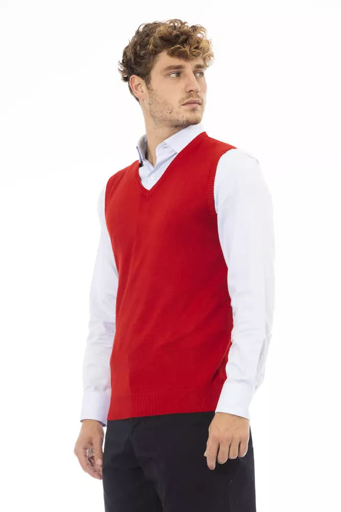 Chaleco de viscosa roja para hombre de Alpha Studio