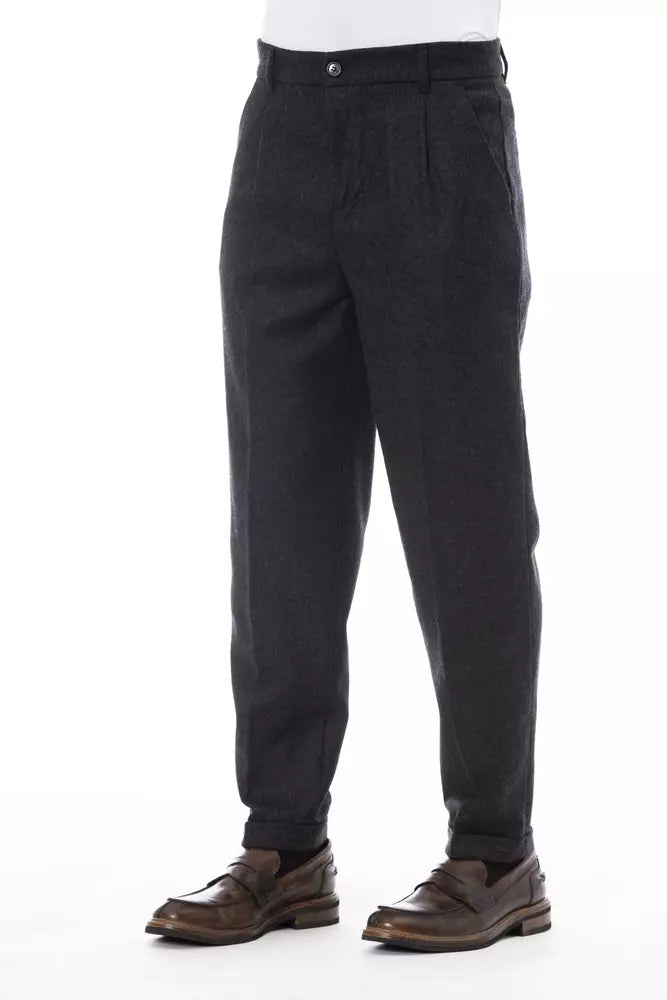 Pantalón de lana gris Alpha Studio para hombre