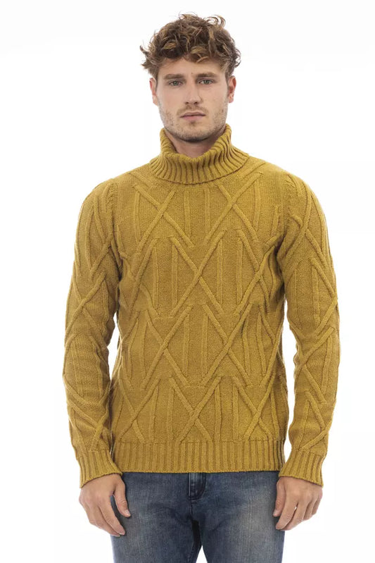 Suéter de lana merino amarillo Alpha Studio para hombre
