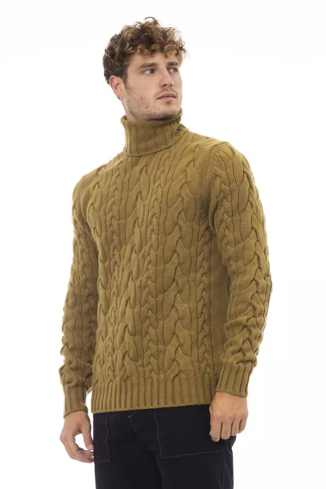 Suéter de lana marrón para hombre de Alpha Studio