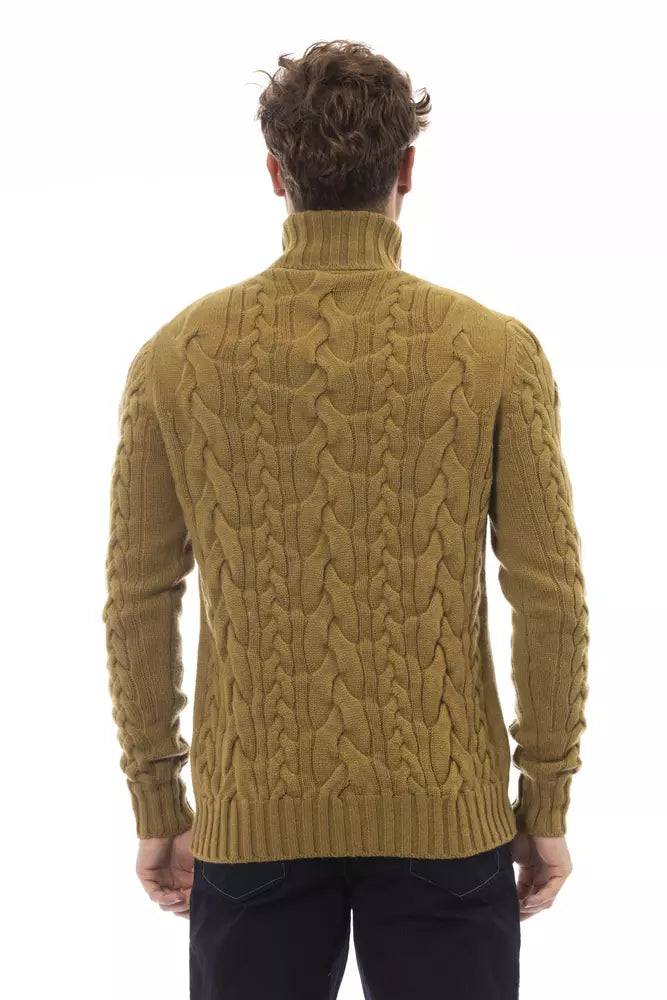 Suéter de lana marrón para hombre de Alpha Studio