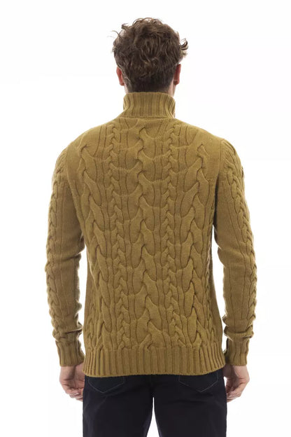 Suéter de lana marrón para hombre de Alpha Studio