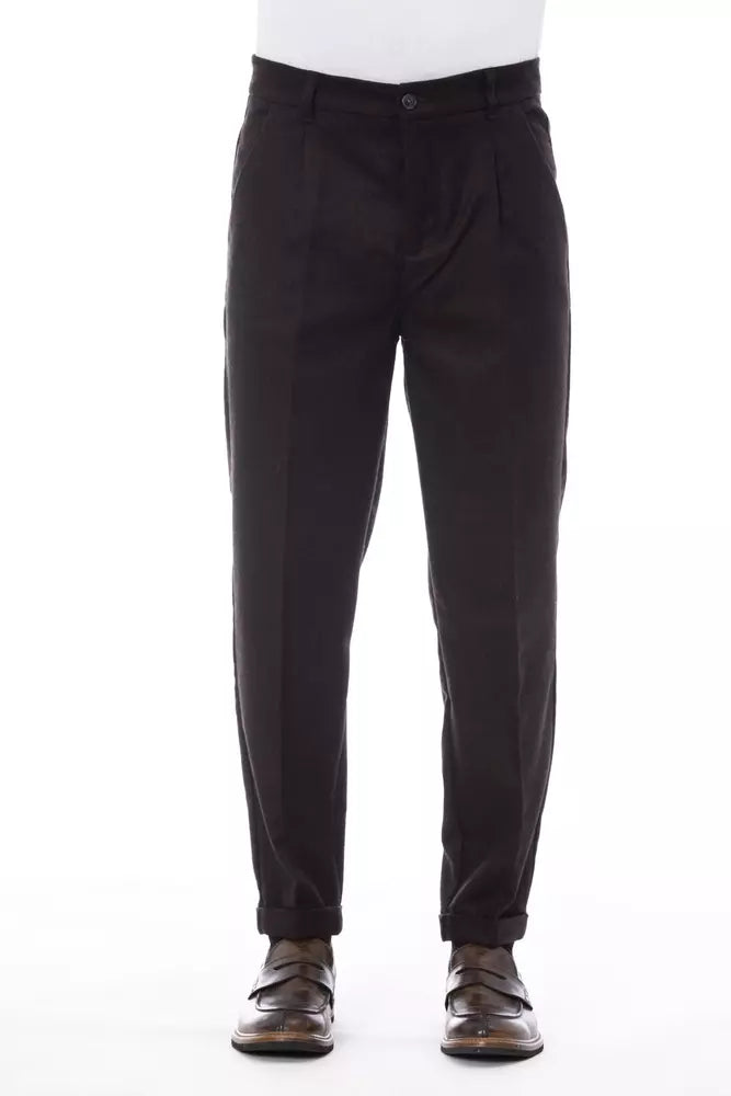 Pantalón de lana marrón Alpha Studio para hombre