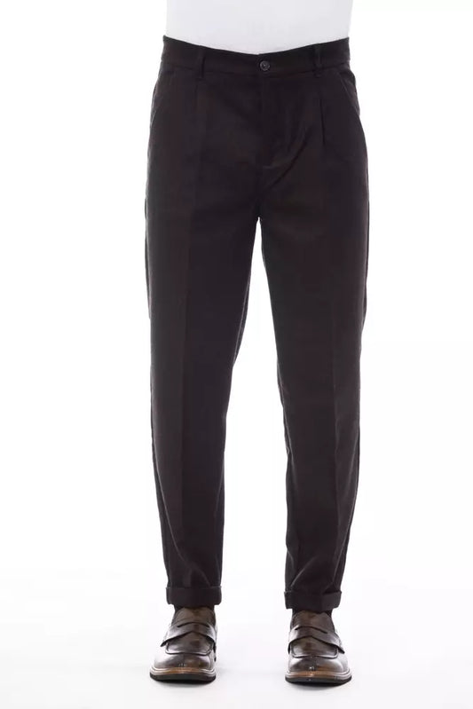 Pantalón de lana marrón Alpha Studio para hombre
