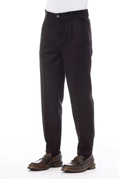 Pantalón de lana marrón Alpha Studio para hombre