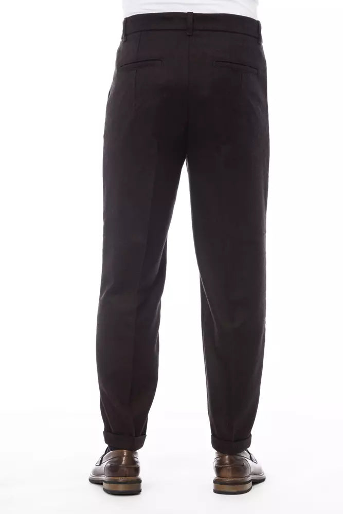 Pantalón de lana marrón Alpha Studio para hombre