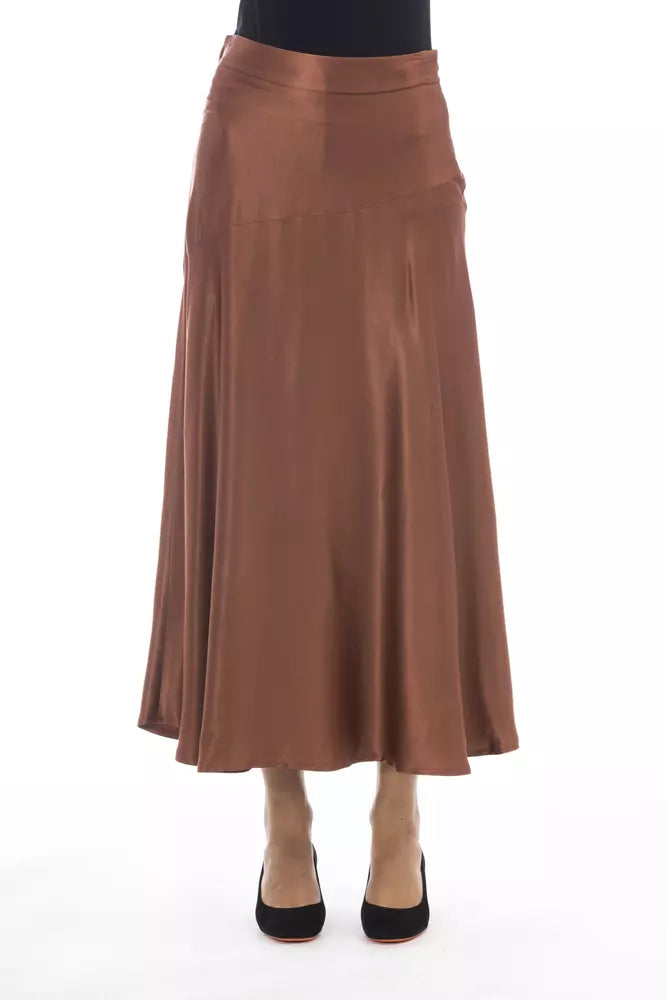 Falda de viscosa marrón para mujer de Alpha Studio