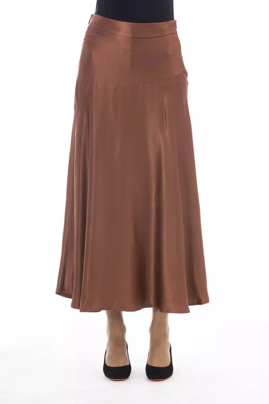 Falda de viscosa marrón para mujer de Alpha Studio