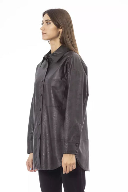 Camisa marrón de polietileno para mujer de Alpha Studio