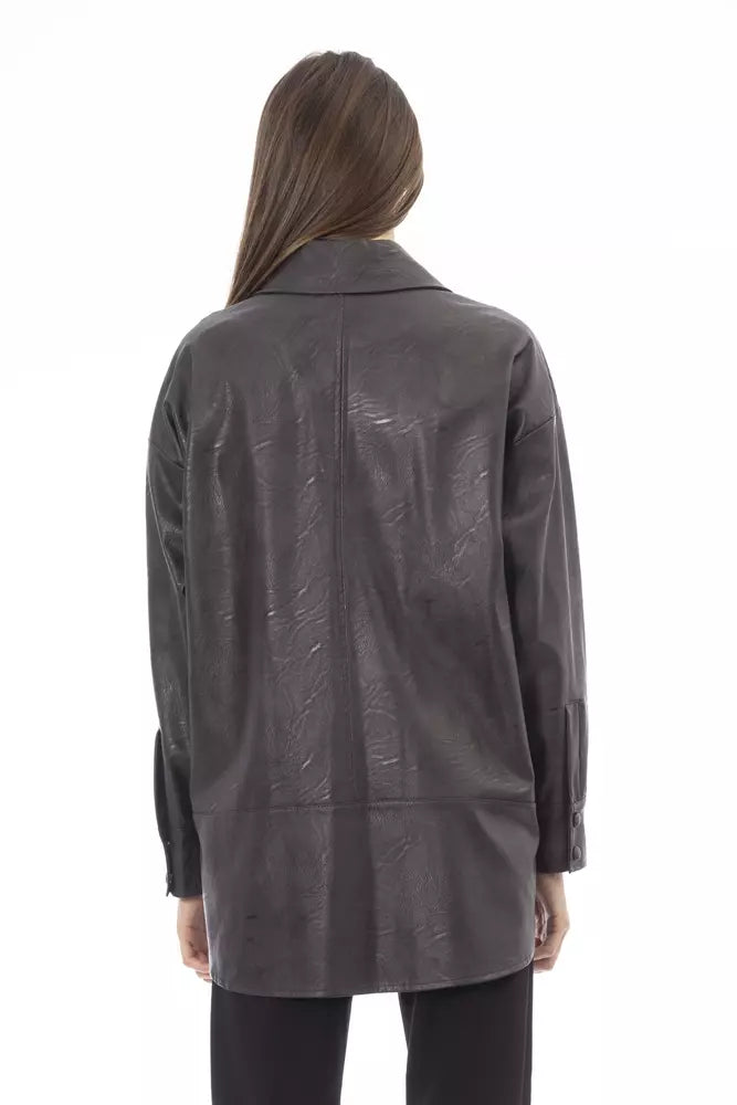 Camisa marrón de polietileno para mujer de Alpha Studio
