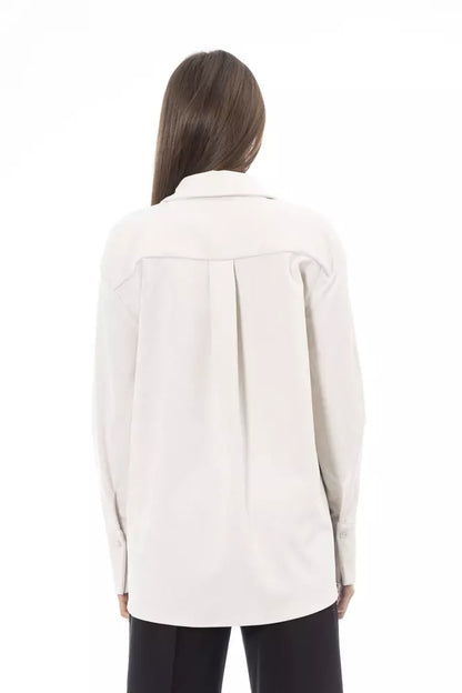 Camisa de mujer de poliéster blanco Alpha Studio