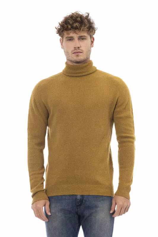 Suéter de alpaca marrón para hombre de Alpha Studio
