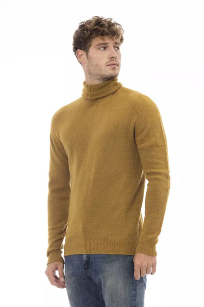 Suéter de alpaca marrón para hombre de Alpha Studio