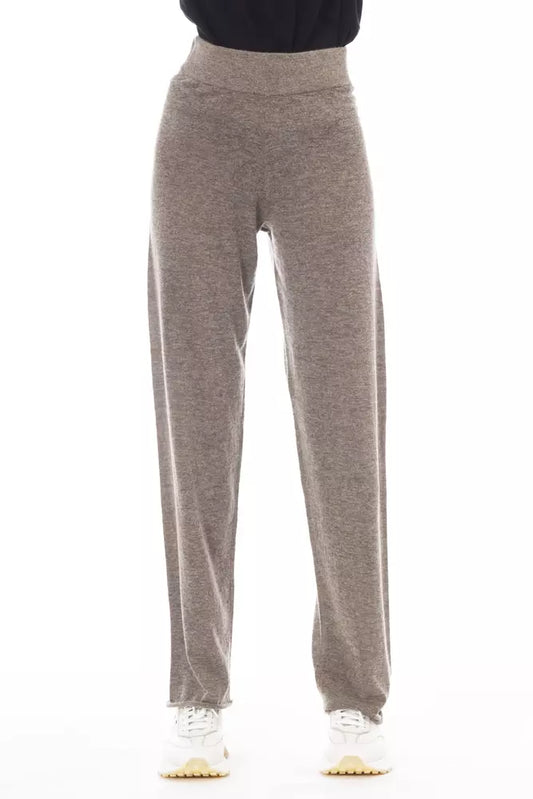 Pantalones de lana marrón Alpha Studio para mujer