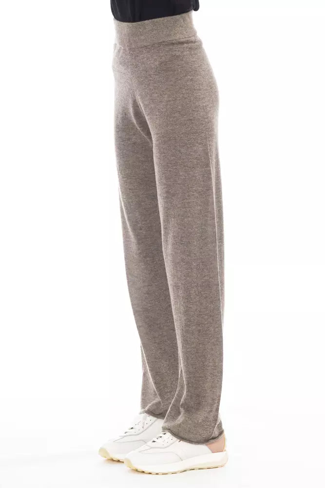 Pantalones de lana marrón Alpha Studio para mujer