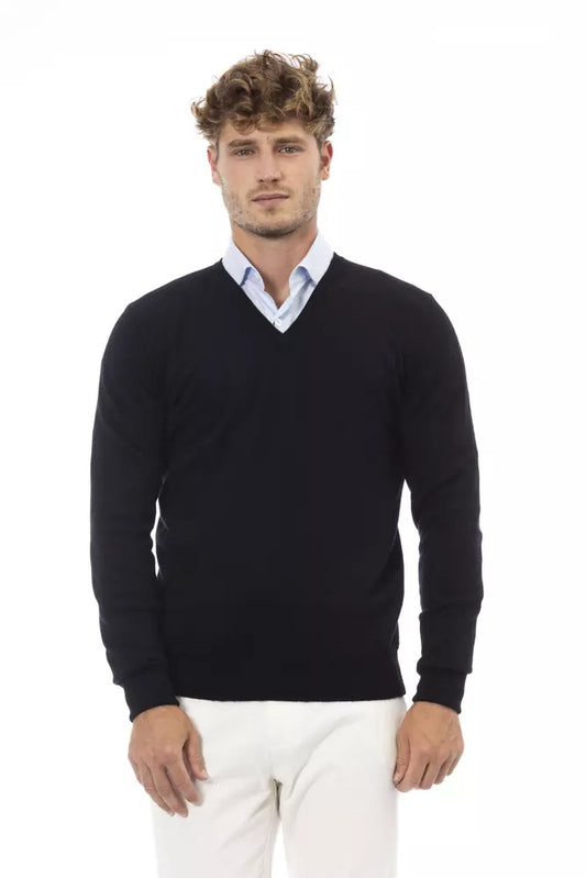 Suéter de lana negro Alpha Studio para hombre
