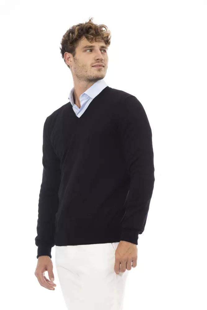 Suéter de lana negro Alpha Studio para hombre