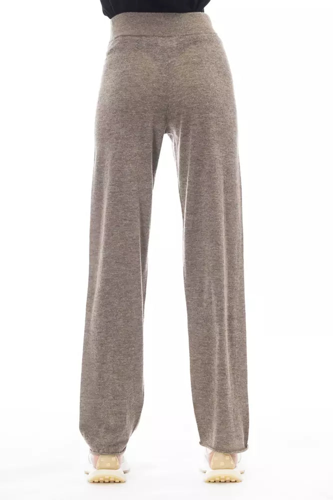 Pantalones de lana marrón Alpha Studio para mujer