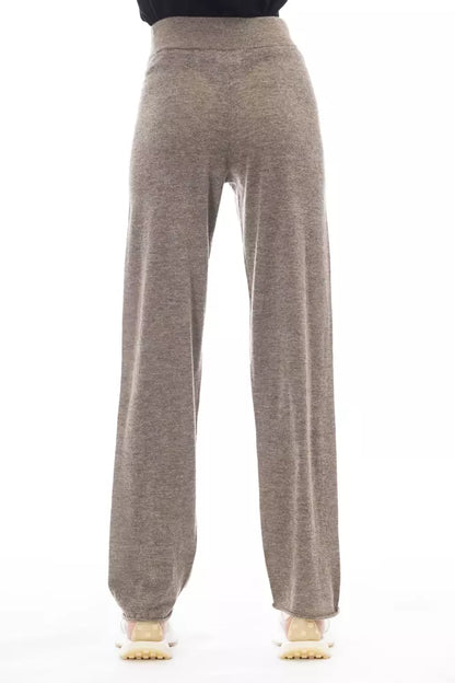 Pantalones de lana marrón Alpha Studio para mujer