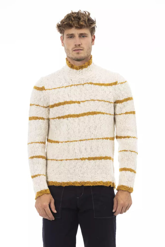 Suéter de hombre de piel de alpaca beige Alpha Studio